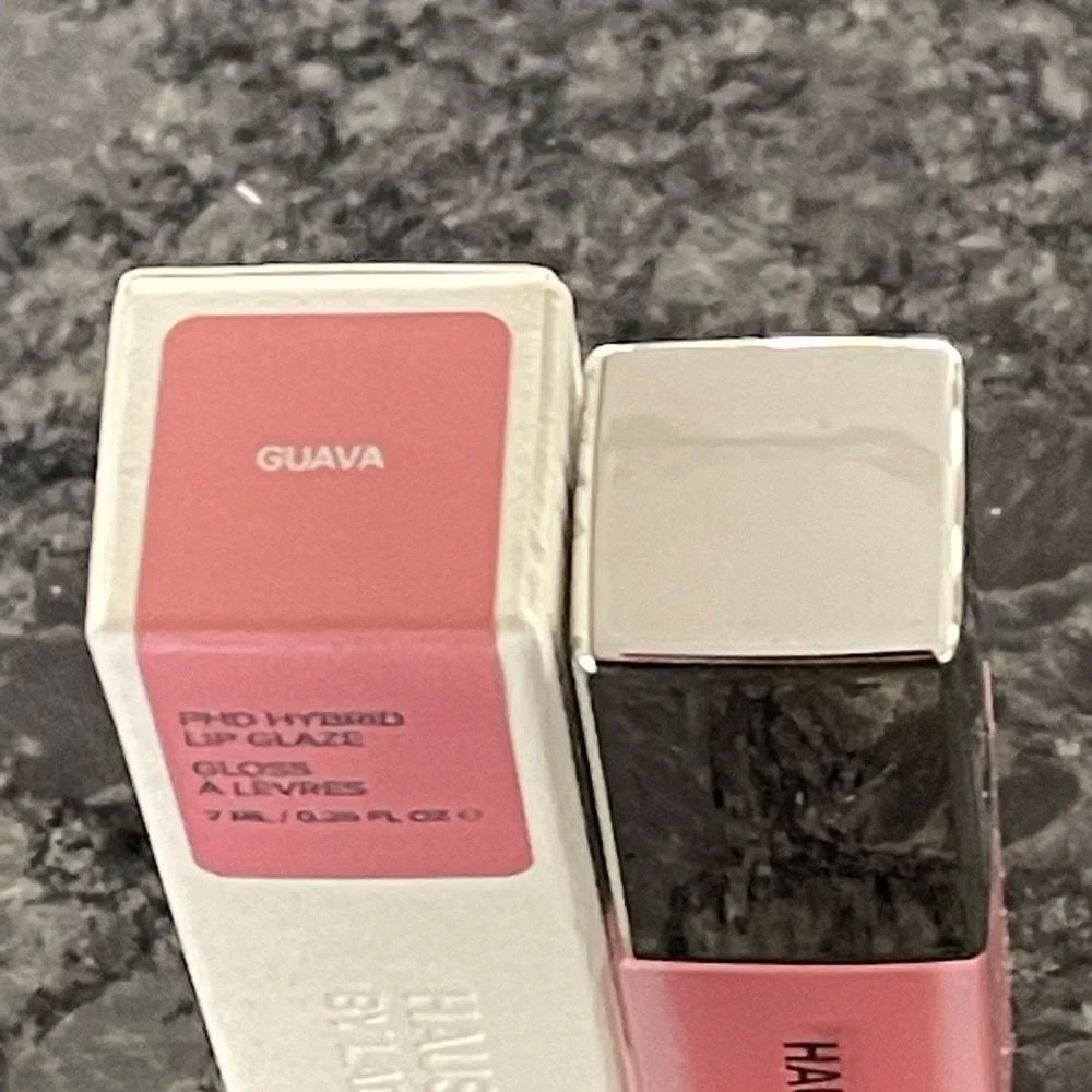 Haus Labs PHD HYBRID LIP GLAZE in Guava: soft warm pink; plumps lips in 2 weeks